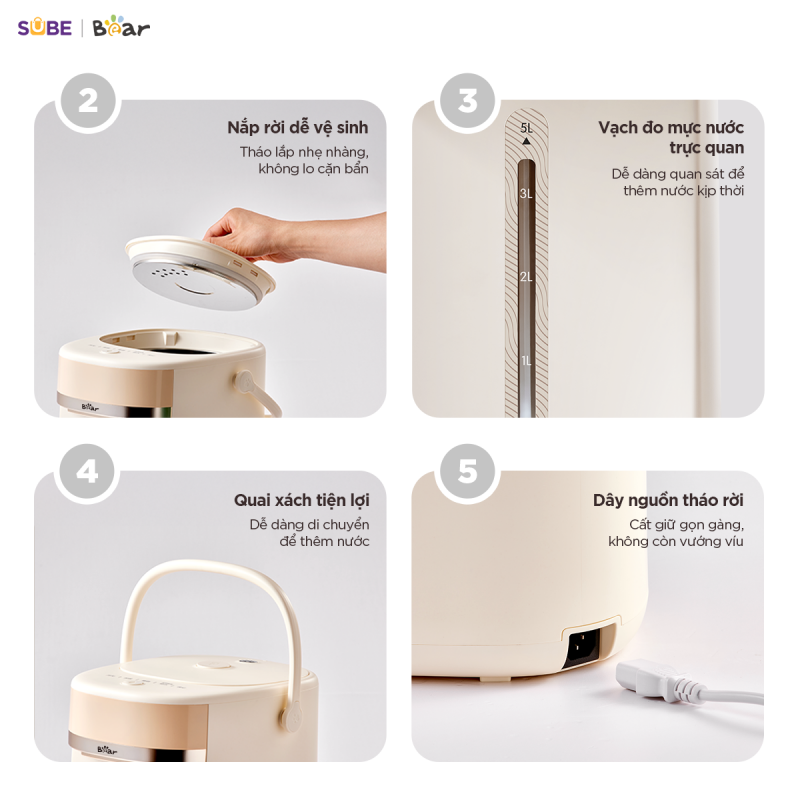 [SALE 20/10] Bình thuỷ điện Bear 5L EWB-5H50M54
